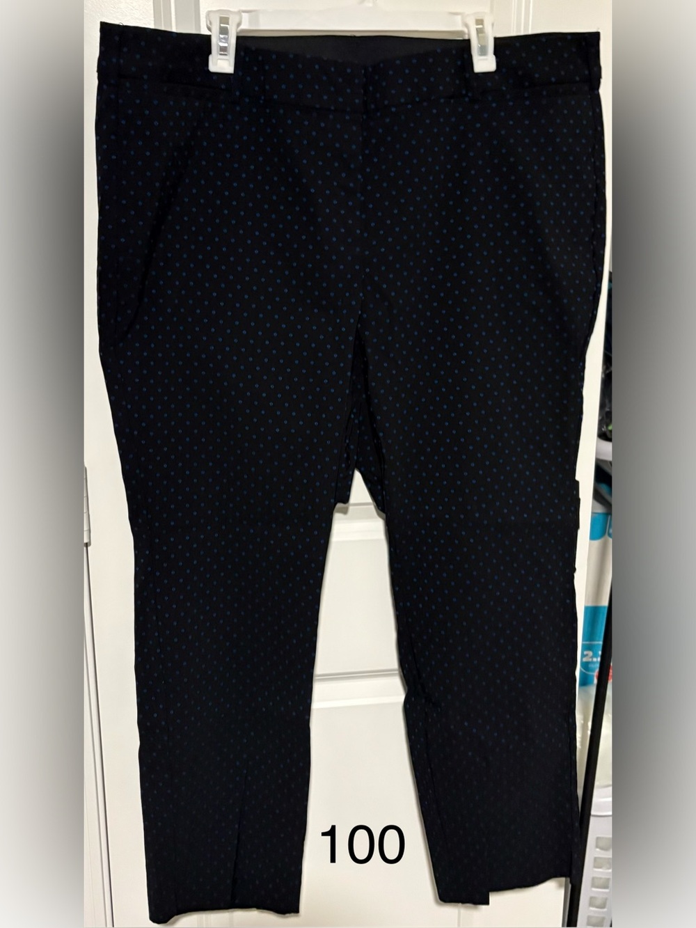 Lane Bryant Black Pants with Blue Micro Dot Pattern